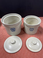 Pfaltzgraff “Yorktowne” Keystone Blue Set 1, 2, 3, 4 Canister Crocks