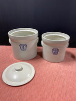 Pfaltzgraff “Yorktowne” Keystone Blue Set 1, 2, 3, 4 Canister Crocks