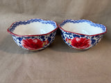 The Pioneer Woman Heritage Floral Scalloped Rim Blue Cereal Bowls Red - Set Of 2