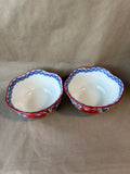 The Pioneer Woman Heritage Floral Scalloped Rim Blue Cereal Bowls Red - Set Of 2
