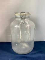 (B) Lot Of 4 Italy Fidenza Fido Clear Glass Canister Jars