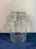 (B) Lot Of 4 Italy Fidenza Fido Clear Glass Canister Jars