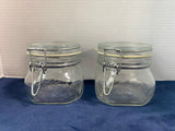 (B) Lot Of 4 Italy Fidenza Fido Clear Glass Canister Jars