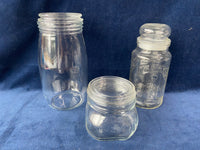 Lot Of 3 Assorted Glass Jars