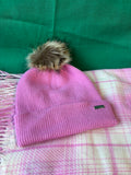 Steve Madden Scarf And Hat Set Pink Plaid