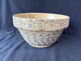 Robinson Ransbottom #305 ~ 12" Blue Sponge ware Mixing Bowl w/Sunset Rim Pattern *Read Description
