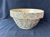 Robinson Ransbottom #305 ~ 12" Blue Sponge ware Mixing Bowl w/Sunset Rim Pattern *Read Description