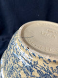 Robinson Ransbottom #305 ~ 12" Blue Sponge ware Mixing Bowl w/Sunset Rim Pattern *Read Description