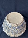 Robinson Ransbottom #305 ~ 12" Blue Sponge ware Mixing Bowl w/Sunset Rim Pattern *Read Description