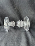 Lot Of 5 Clear Glass Candle Stick Holders