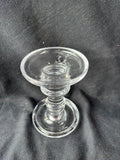 Lot Of 5 Clear Glass Candle Stick Holders