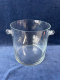 Clear Glass Ice Champagne Bucket With Scroll Handles
