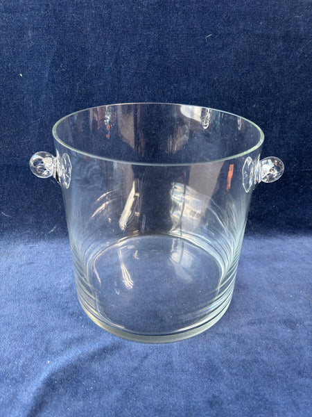 Clear Glass Ice Champagne Bucket With Scroll Handles
