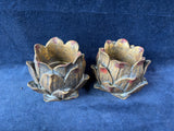 Pair Of Lotus Candle Holders