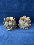 Pair Of Lotus Candle Holders