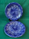 Set Of 2 Roma Blue And White Spongeware Plates
