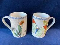 Set Of 2 Summerville Coffee Cup Sparrow Butterfly