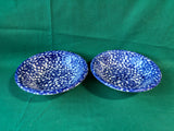 Set Of 2 La Primula Italy Blue Spongeware Splatter Bowls