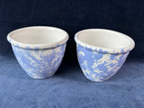 Pair Of Bennington Potters Morning Glory Blue Agate Bowls *Read Description*