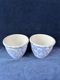 Pair Of Bennington Potters Morning Glory Blue Agate Bowls *Read Description*