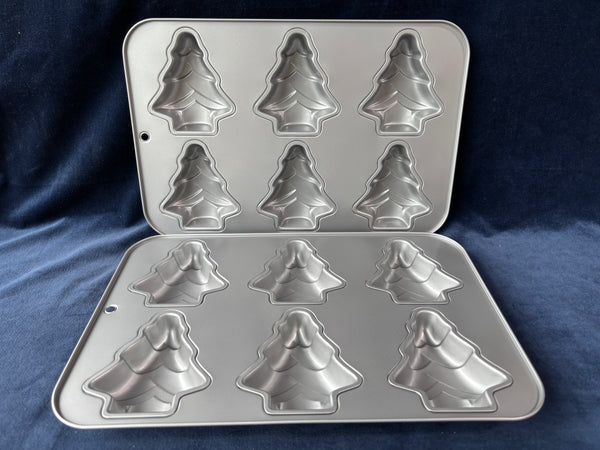 Pair Of Christmas Tree Shaped Baking Pans
