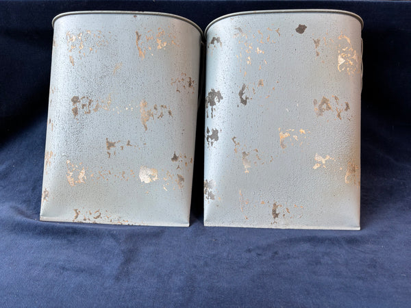 Pair Of Rustic Metal Bucket Door Pockets