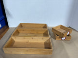 Lot Of Bamboo Organizational Boxes- 5 Pieces *Read Description*