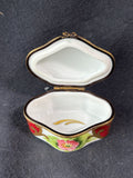 Limoges France Peint Main Hand Painted Floral Trinket Box 205/250 Signed (B)