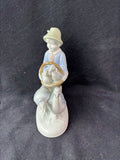 Gerold Porzellan Bavaria Western-Germany Figurine Boy w/Basket & Geese *Read Description*