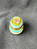 Peint Main Limoges France Oval Floral Trinket Box (C)
