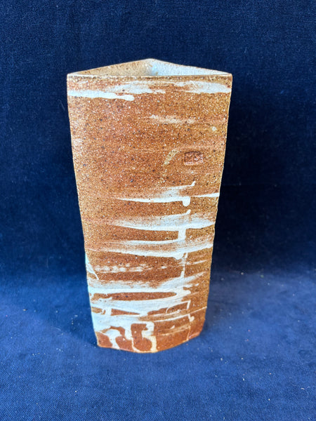 Triangular Earth Tone Pottery Vase