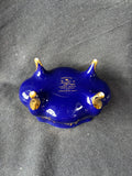 Limoges Porcelain Trinket Box Cobalt Blue,Gilded Romantic Couple Scene