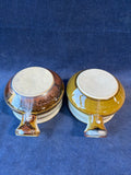 Pair Of Speckled Handled Soup Bowls