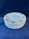 Set Of 6 Dansk Rosebud Pattern Rimmed Bread And Butter Plate