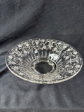 Clear Glass Etched 3-footed Centerpiece Bowl