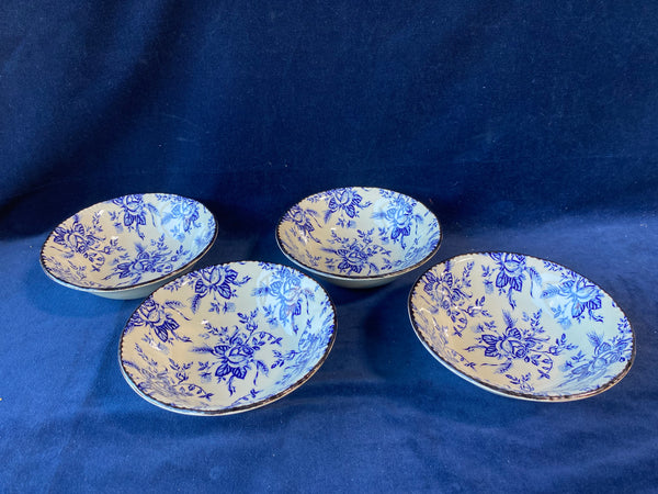 Set Of 4 Wood & Sons Colonial Blue Bowls