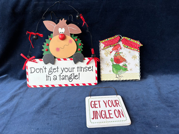 Lot Of Christmas Hanging Signs