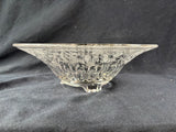 Clear Glass Etched 3-footed Centerpiece Bowl