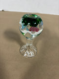 Maude And Bob St. Clair Art Glass Floral Paperweight Vase