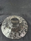 Clear Glass Etched 3-footed Centerpiece Bowl