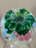 Maude And Bob St. Clair Art Glass Floral Paperweight Vase