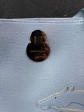 Longchamp Shop It Blue Gray Leather Tote Bag W/ Dust Bag