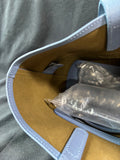 Longchamp Shop It Blue Gray Leather Tote Bag W/ Dust Bag