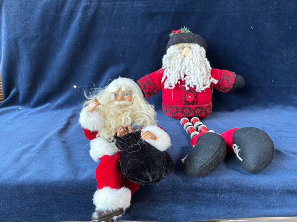Pair Of Santa Claus Shelf Sitters