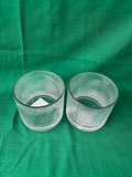 Pair Of Ribbed Glass Canisters