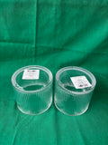 Pair Of Ribbed Glass Canisters