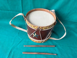 Primitive Folk Art Drum with Drumsticks – Hand-Painted Star Design