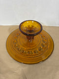 Indiana Amber Glass Style Pedestal Cake Plate