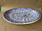 Primula Blue And White Sponge-ware Serving Platter