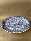 Primula Blue And White Sponge-ware Serving Platter